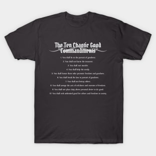 The Ten Chaotic Good Commandments - Alignment Print T-Shirt